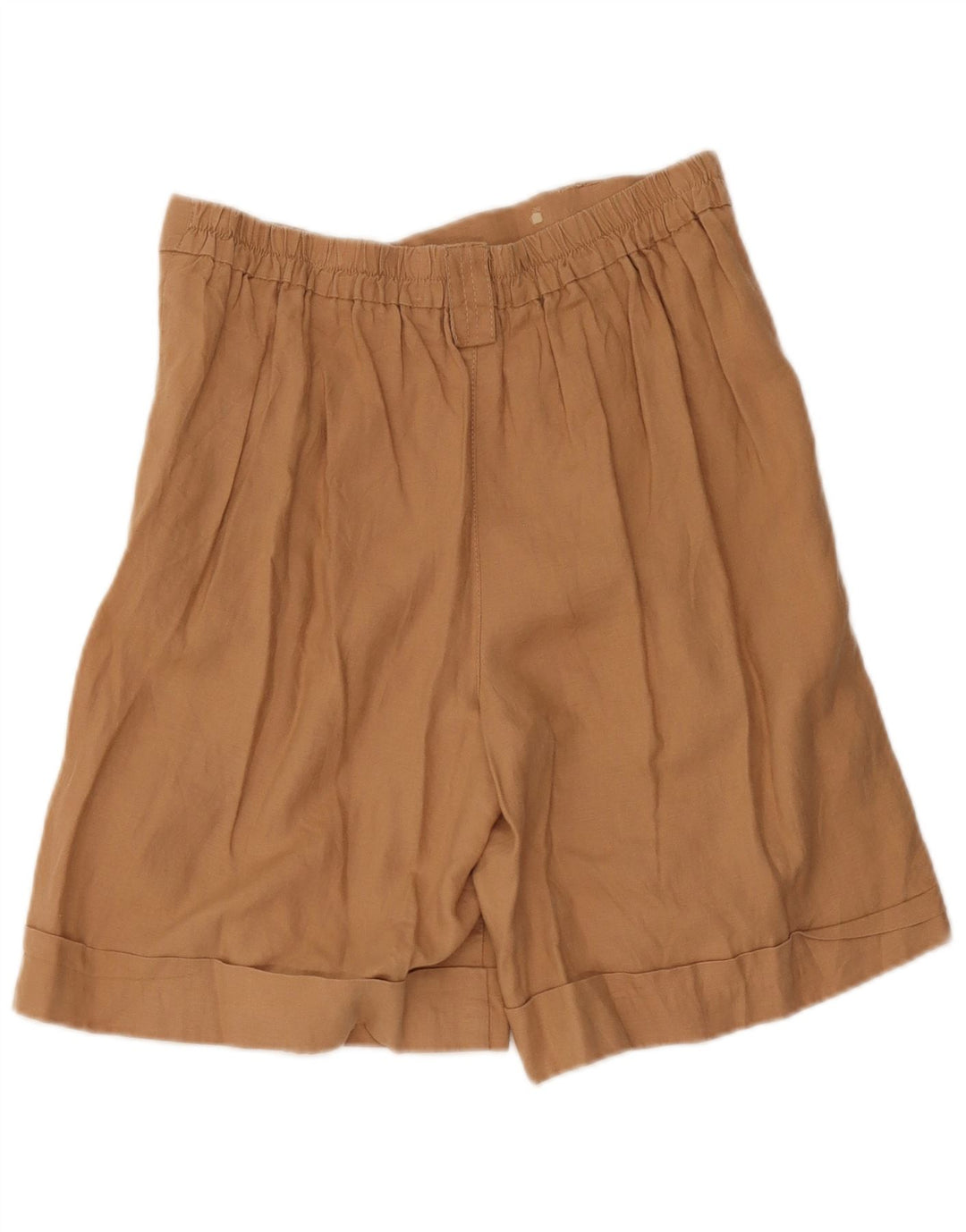 Benetton Short Décontracté Pegged Femme Medium W32 Lin Beige