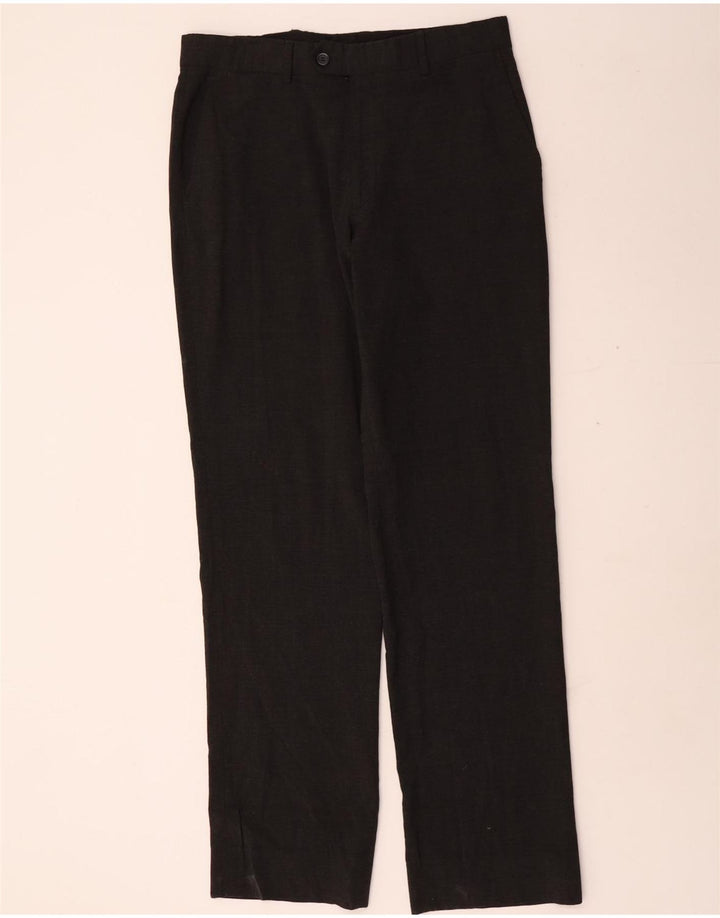 Zara Pantalon de costume droit pour homme EU 42 Large W32 L33 Gris Polyester