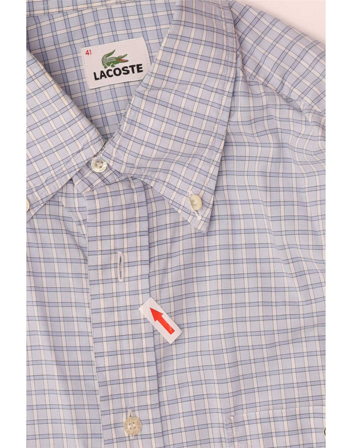 Lacoste Chemise Homme Taille 41 Grand Coton à Carreaux Bleu