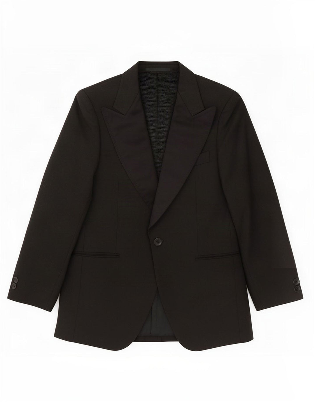 Junge Mode Veste Blazer 1 Bouton Homme IT 50 Grand Noir Polyester