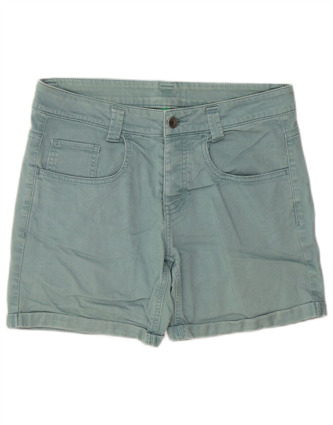 BENETTON Short en Jean Femme W32 Large Vert