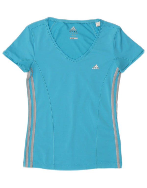 Adidas Climacool T-shirt pour femme UK 10 Petit Bleu Polyester