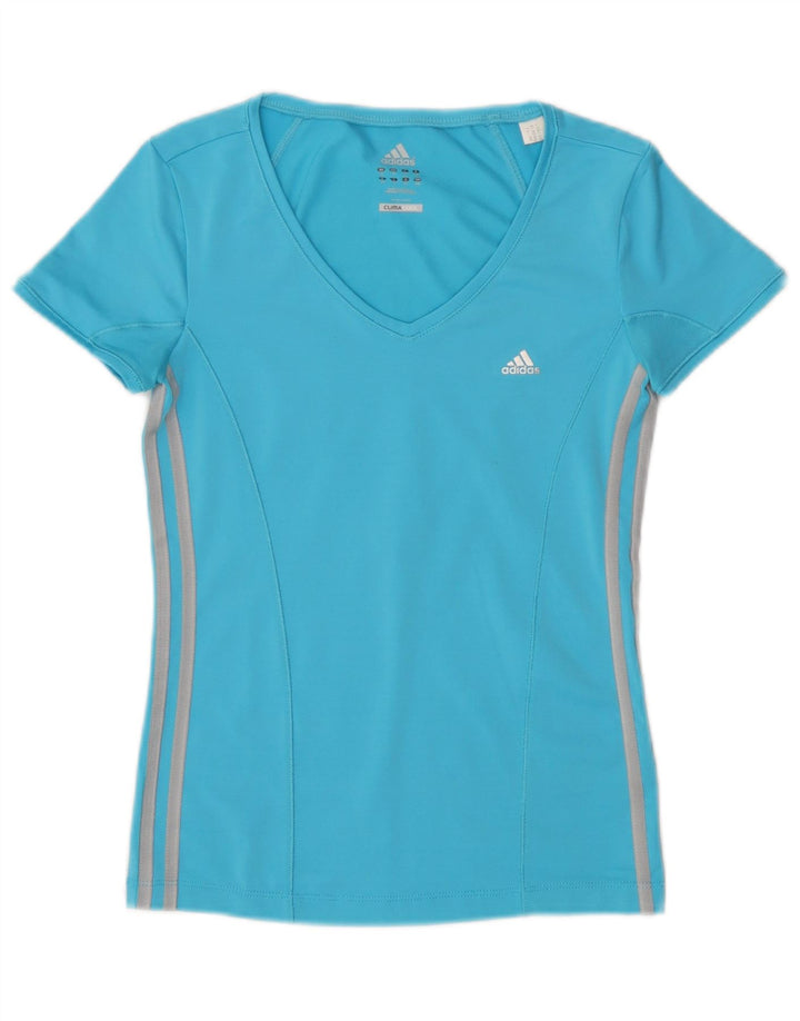Adidas Climacool T-shirt pour femme UK 10 Petit Bleu Polyester