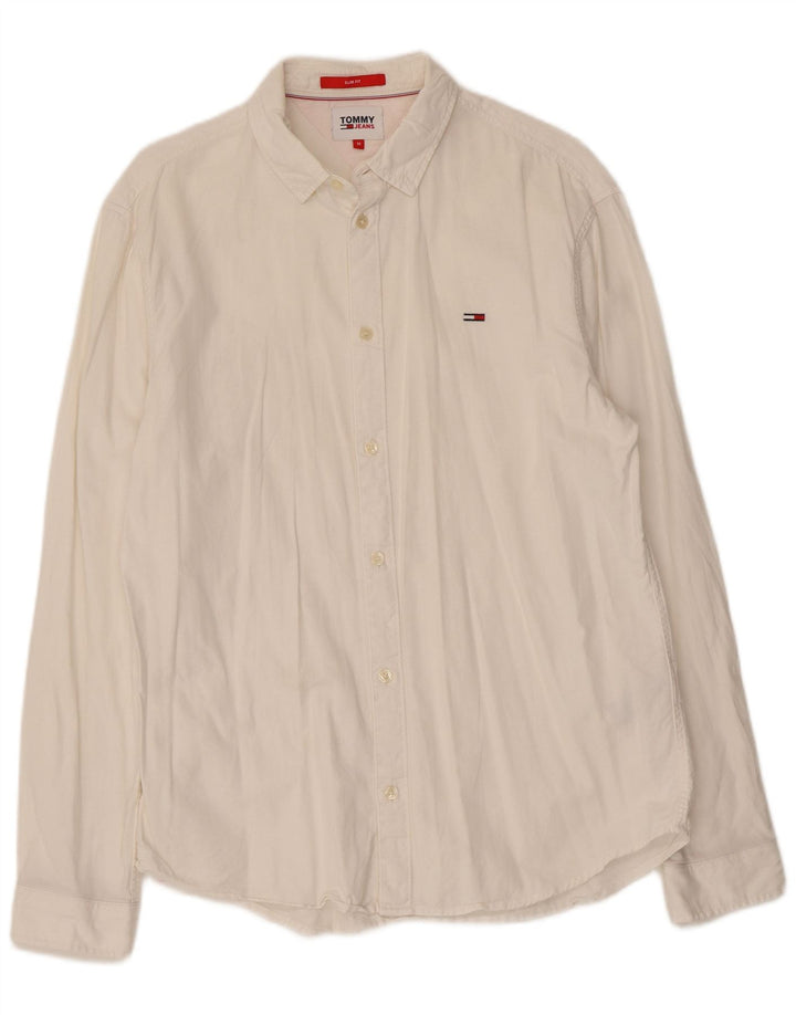 TOMMY HILFIGER Chemise Slim Fit Homme Blanc Moyen Coton