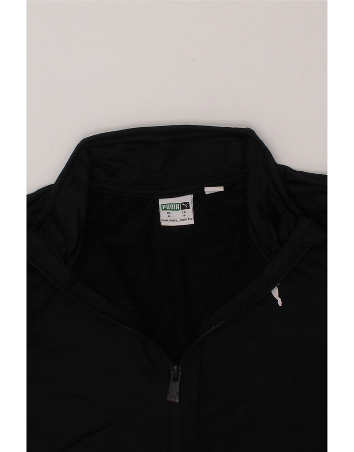 PUMA Boys Graphic Tracksuit Top Jacket 5-6 Years XS Black Polyester Vintage Puma and Second-Hand Puma from Messina Hembry 