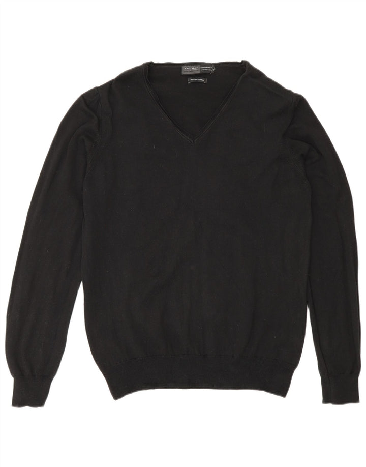 Zara Pull Col V Homme Noir Moyen