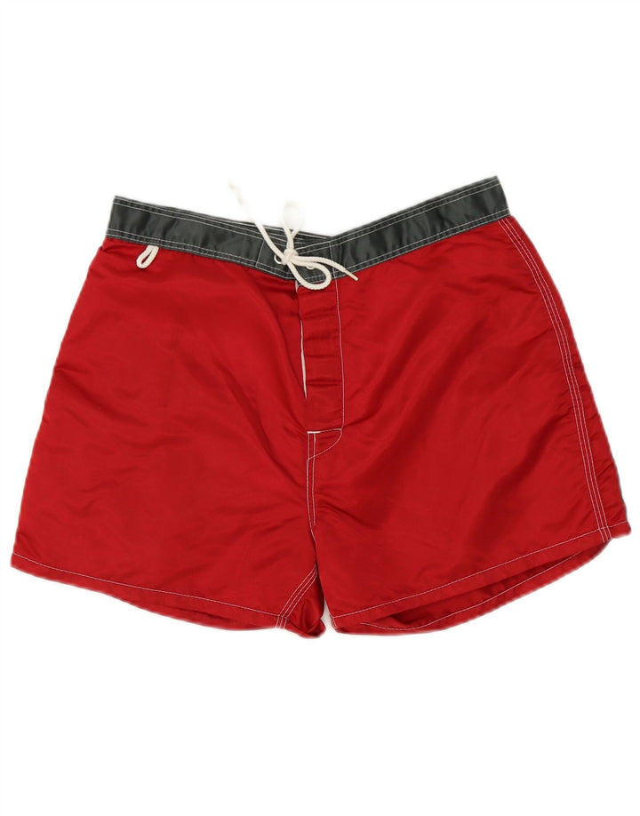 Sundek Short de bain graphique homme en nylon rayé rouge moyen
