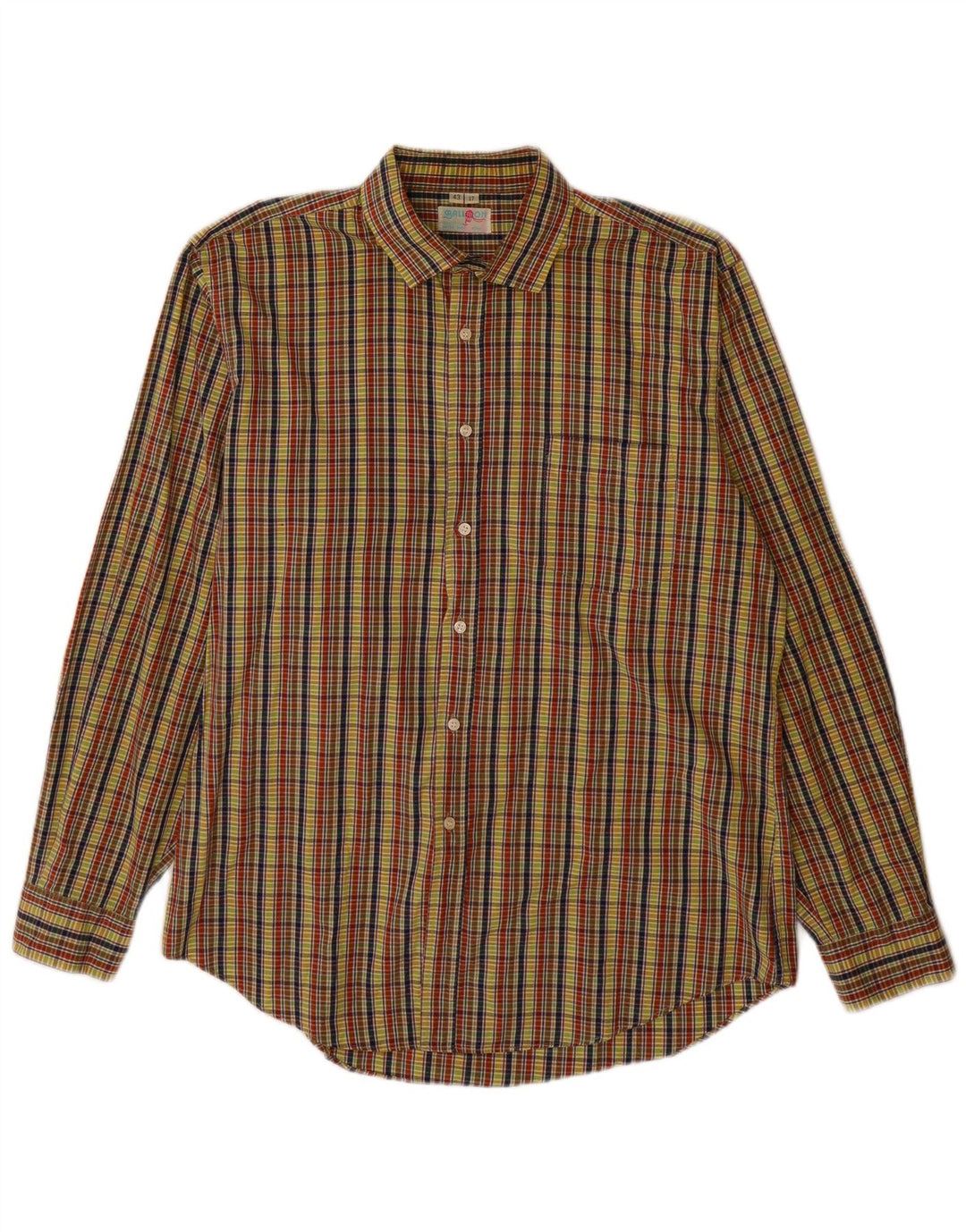 Chemise homme ballon taille 43 17 XL coton à carreaux multicolore