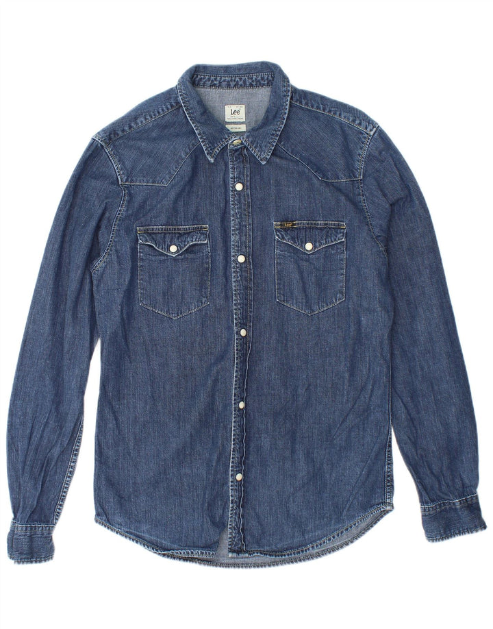 LEE Chemise en Jean Homme Bleu Marine Moyen Coton