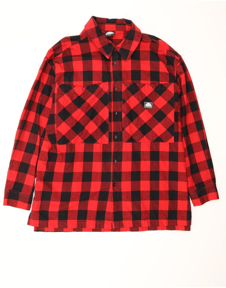 SOUTHPOLE Chemise en flanelle pour homme 2XL en coton vichy rouge
