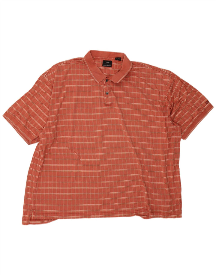 Izod Polo Homme 2XL Coton à Carreaux Orange