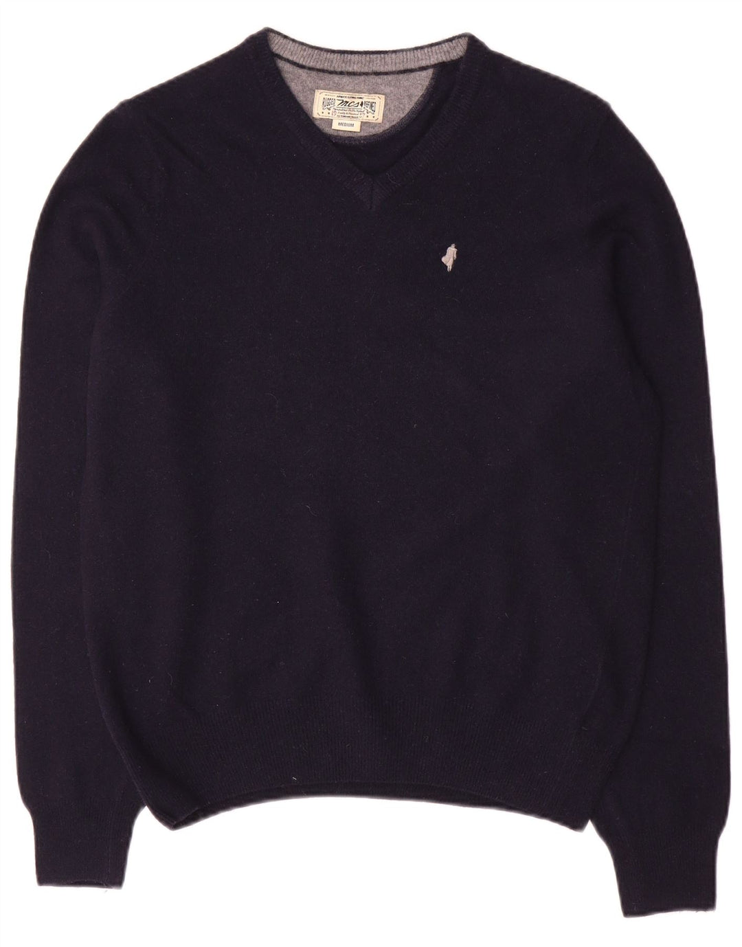 Marlboro Classics Pull Col V Homme Bleu Marine Moyen