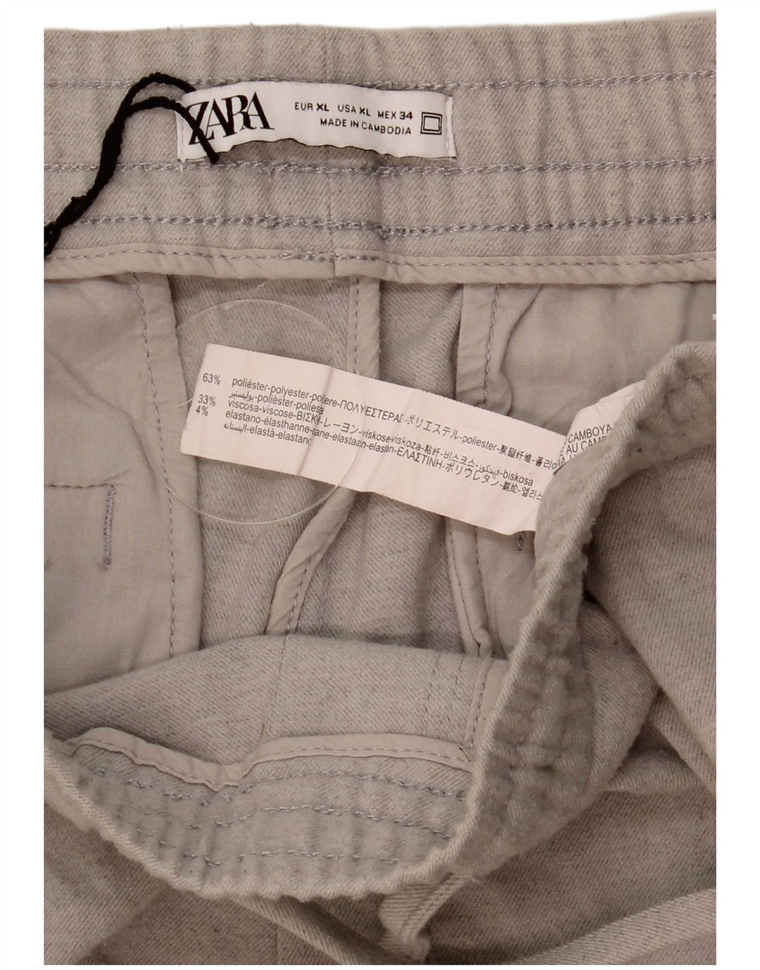 ZARA Pantalon de survêtement pour hommes XL Gris Polyester