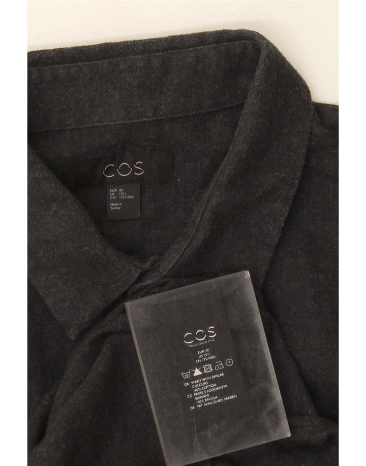 Cos Chemise Homme EU 40 Coton Gris Moyen