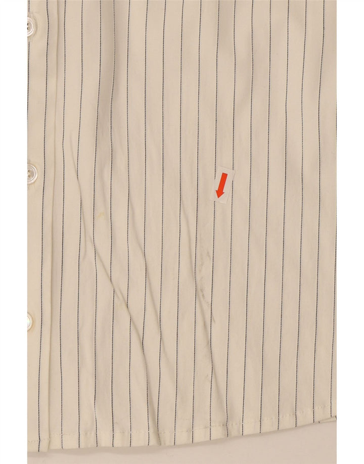 Hugo Boss Chemise Femme UK 12 Medium Blanc à fines rayures
