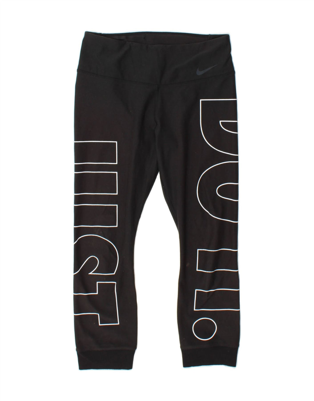 NIKE Womens Dri Fit Graphic Leggings UK 8 Small Black Polyester Vintage Nike and Second-Hand Nike from Messina Hembry 