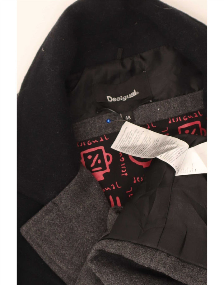 Desigual Manteau Homme IT 48 Gris Moyen Colorblock Polyester