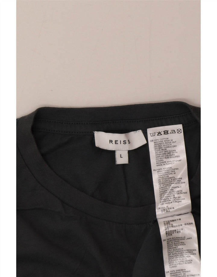 Reiss T-Shirt Homme Haut Large Bleu Coton