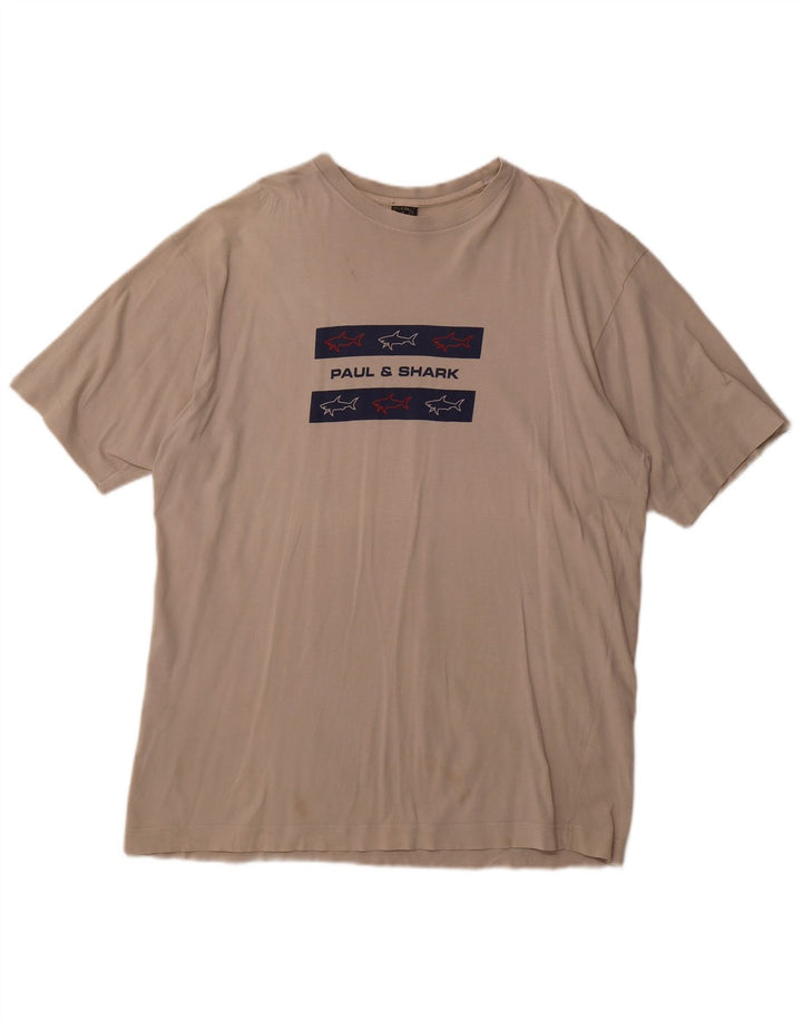 PAUL & SHARK T-Shirt Graphique Yachting Homme XL Beige Coton
