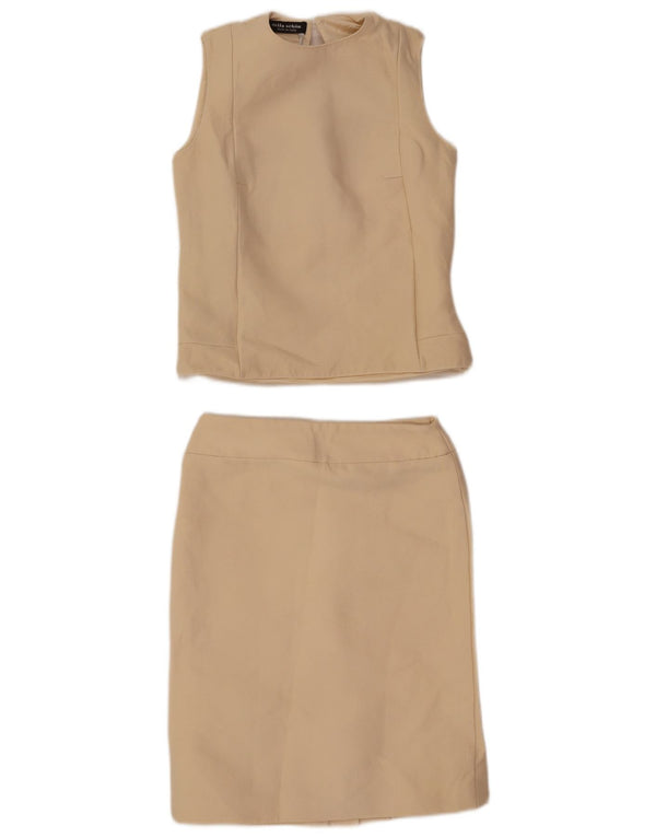 Mila Schon Ensemble jupe 2 pièces pour femme IT 42 Medium W26 laine beige