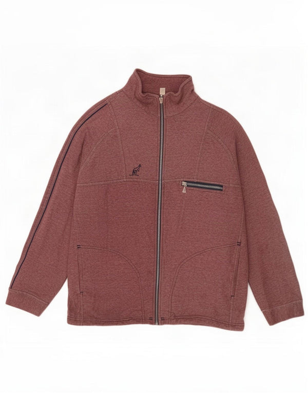 AUSTRALIAN L'ALPINA Mens Tracksuit Top Jacket IT 46 Small Burgundy
