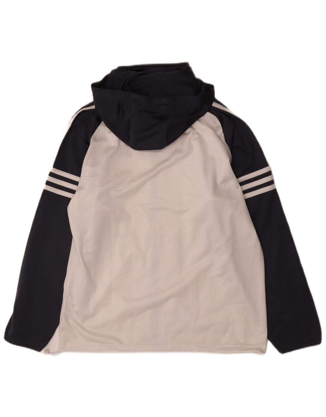 Adidas Pull à capuche zippé pour garçon 15-16 ans Polyester color block blanc cassé