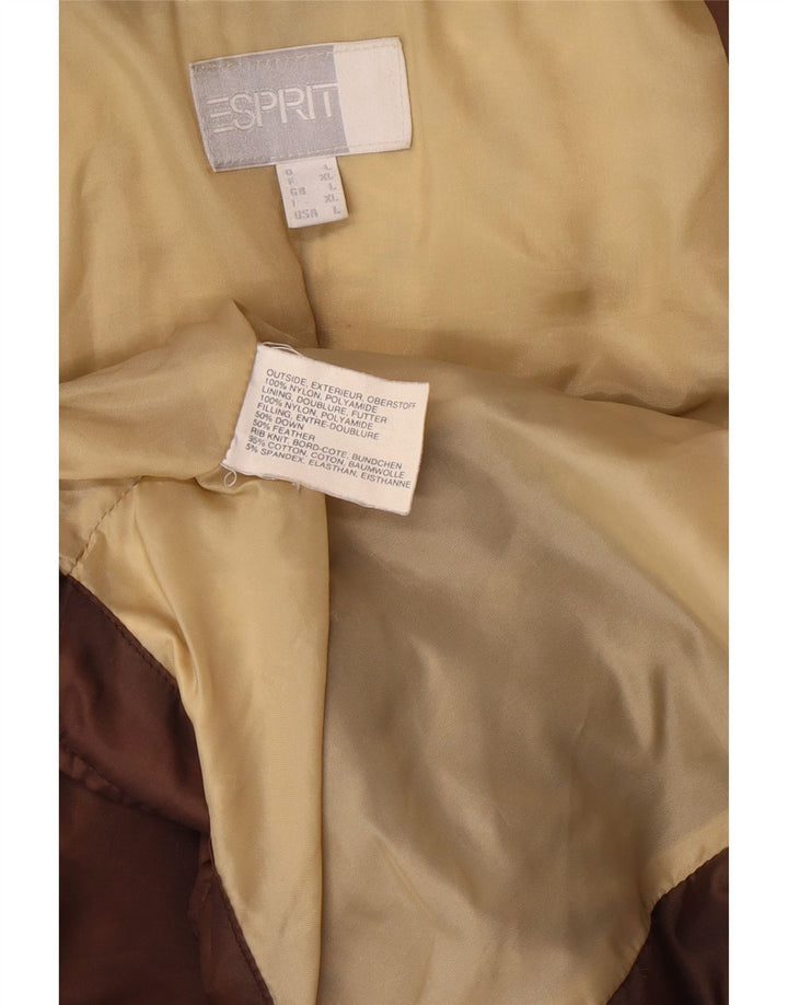 ESPRIT Veste matelassée pour femme UK 16 Large Marron Nylon