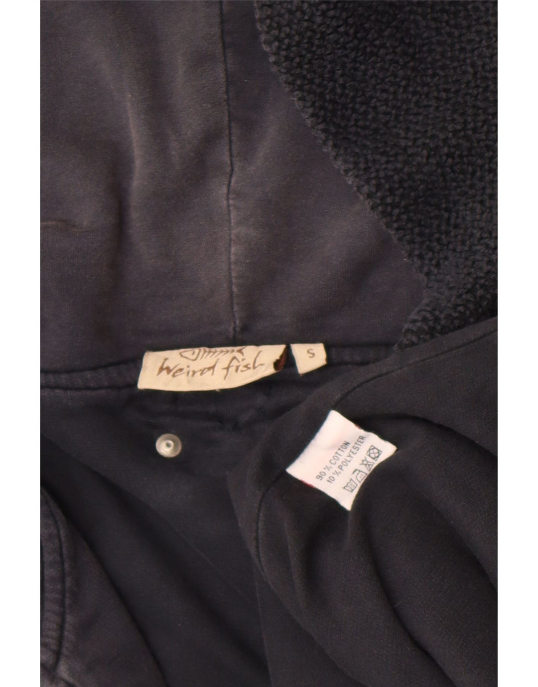 Weird Fish Pull à capuche zippé pour homme Petit coton noir
