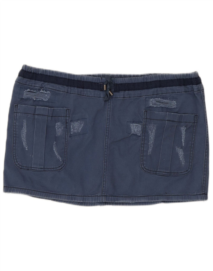 Benetton Mini Jupe Femme IT 44 Medium W34 Bleu Marine Coton