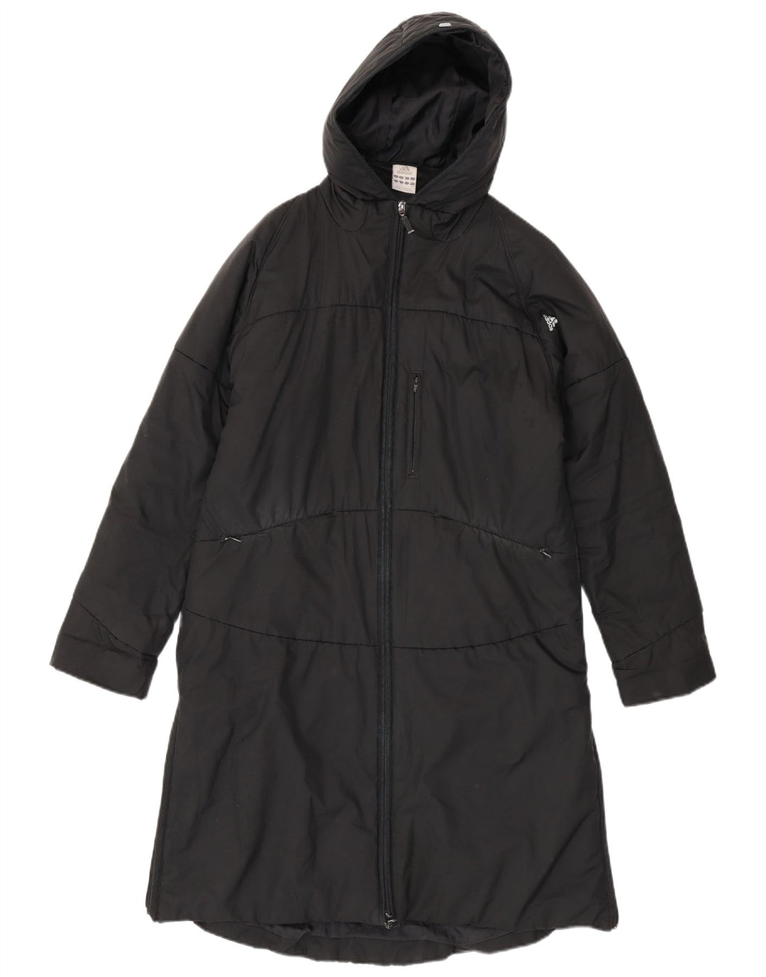 Adidas Manteau rembourré à capuche pour femme UK 14 Medium Noir Polyester