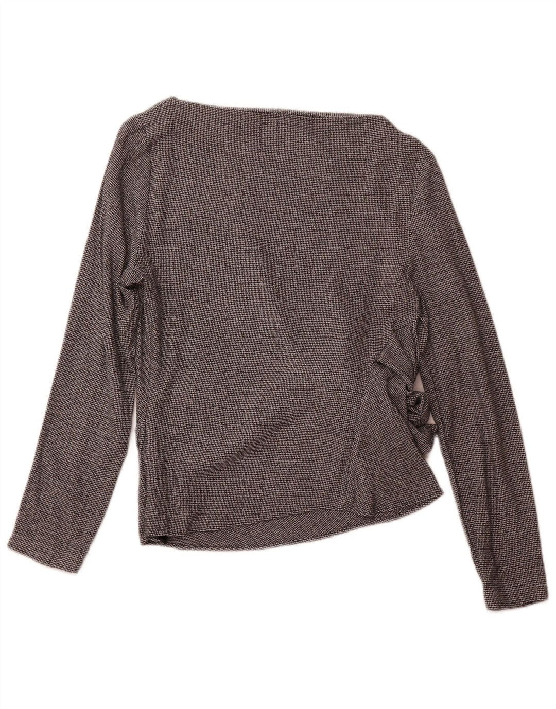 ZARA Chemisier à manches longues pour femme UK 12 Gris moyen en viscose pied-de-poule