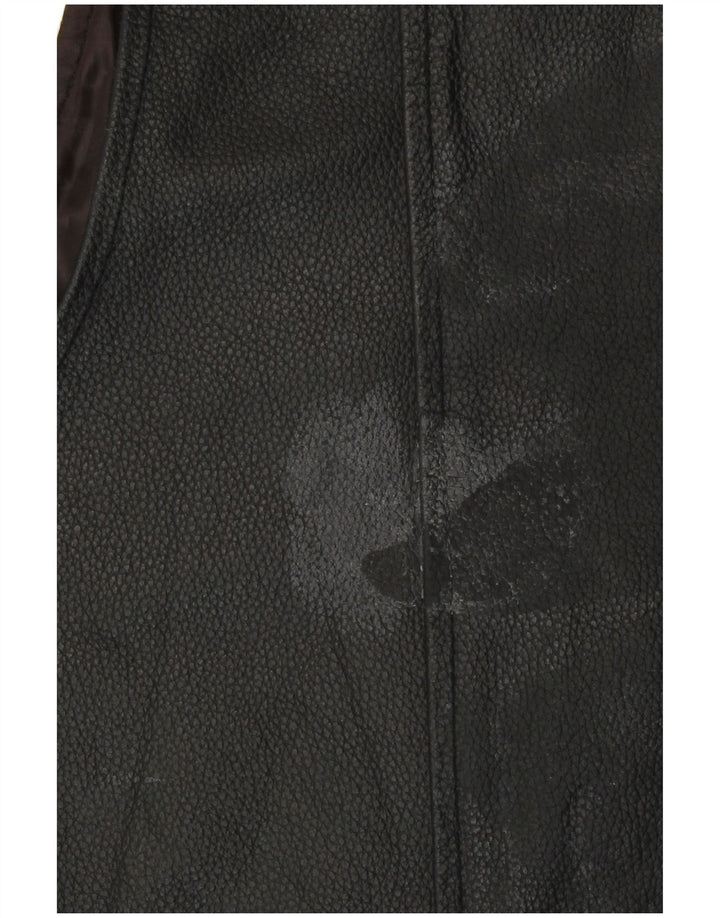 gilet en cuir homme vintage moyen motard noir