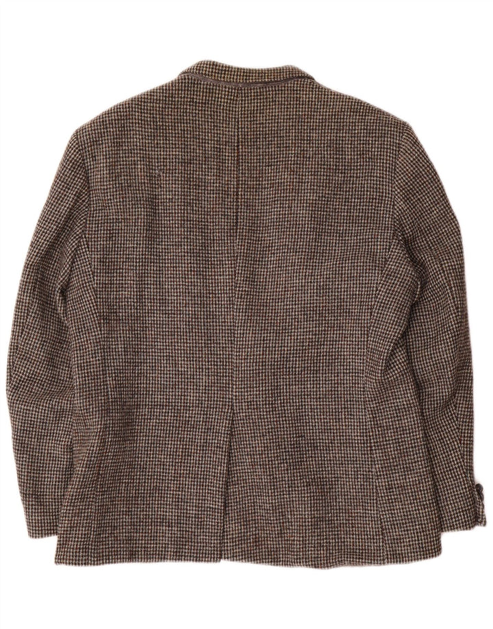 Harris Tweed Veste blazer à 2 boutons pour homme UK 38 pied-de-poule marron moyen