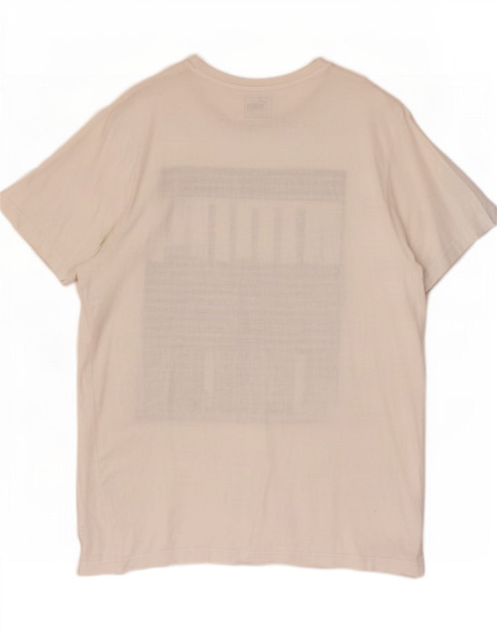 Puma T-shirt graphique pour hommes, grand, blanc, coton
