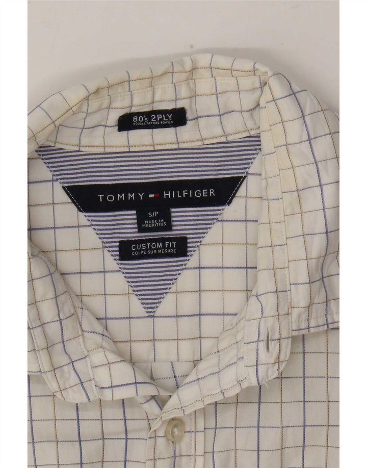 Tommy Hilfiger Chemise sur mesure pour homme Petit carreaux blancs