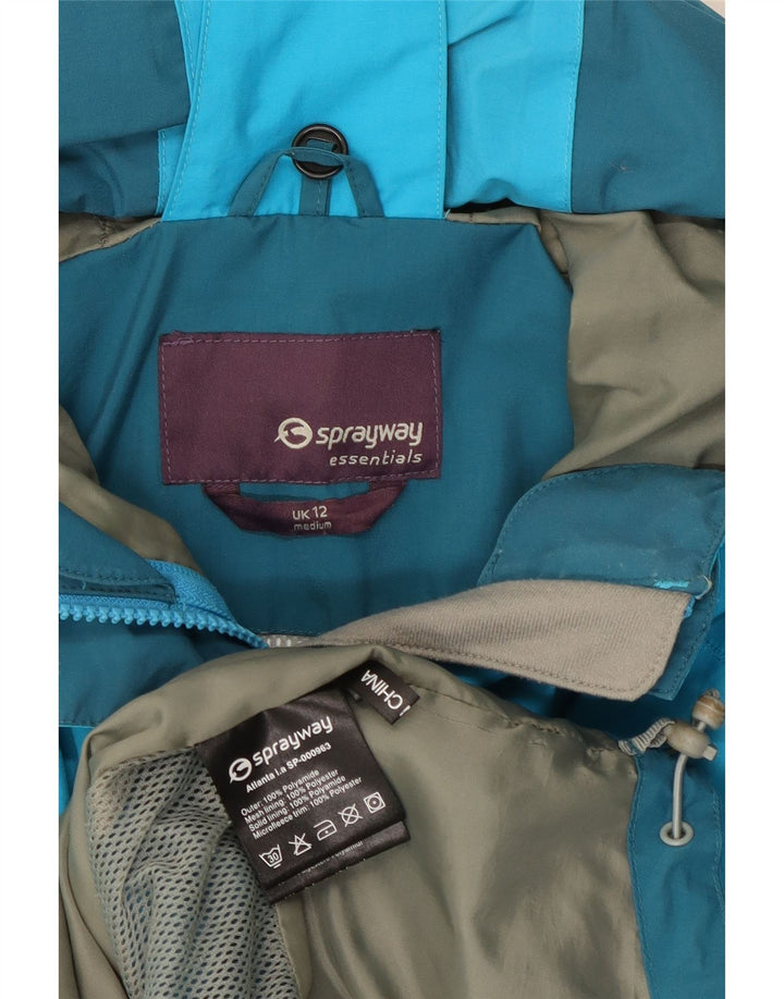 Sprayway Veste coupe-vent à capuche pour femme UK 12 Bleu moyen Colourblock