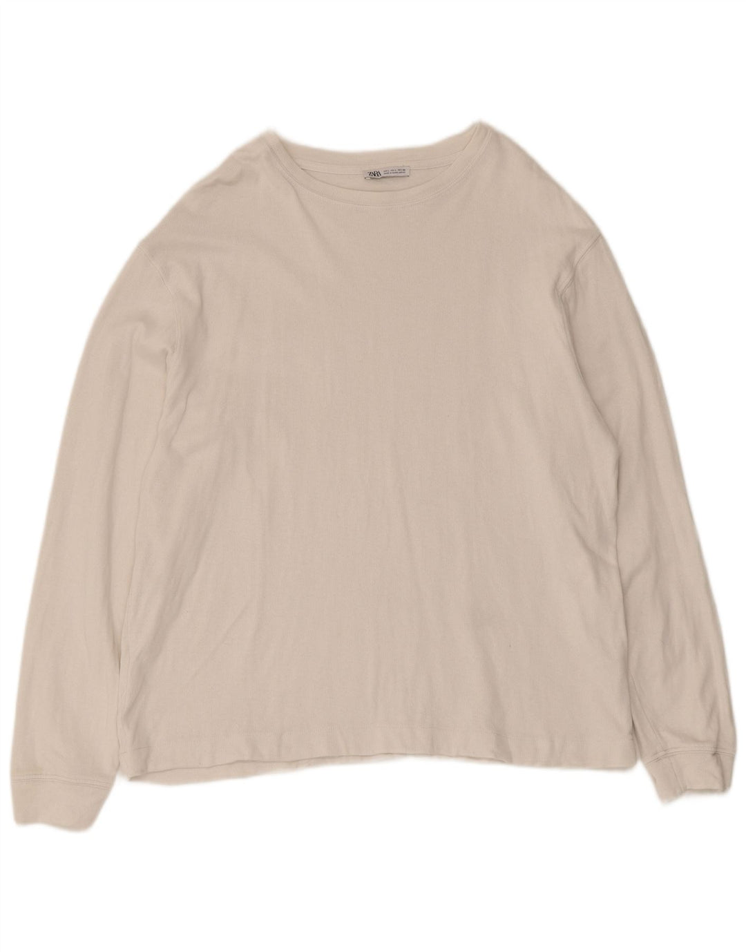 Zara Homme Top Manches Longues Grand Coton Blanc