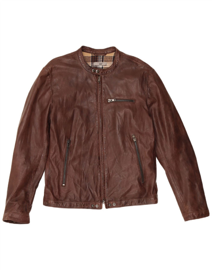 Zen Veste de course en cuir pour femme IT 52 2XL Cuir marron