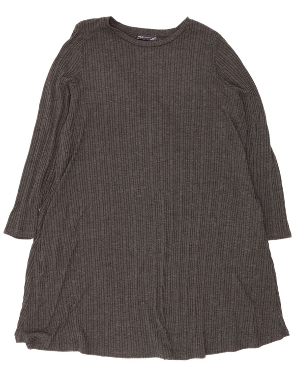 Marks & Spencer Robe t-shirt à manches longues pour femme UK 24 4XL Gris rayé