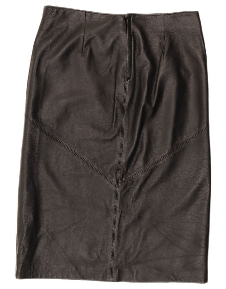 jupe en cuir femme vintage IT 44 Medium W30 Cuir noir