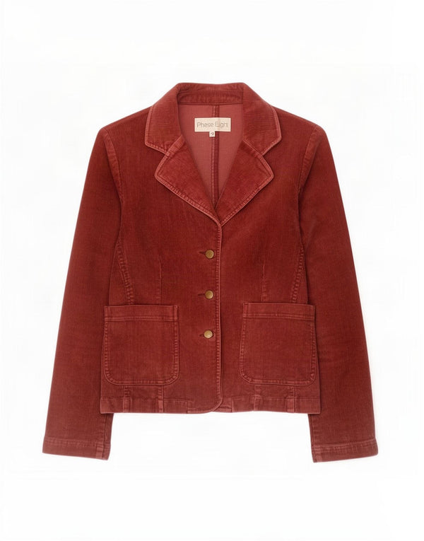 Phase Eight Veste blazer en velours côtelé à 3 boutons pour femme UK 12 Bordeaux moyen
