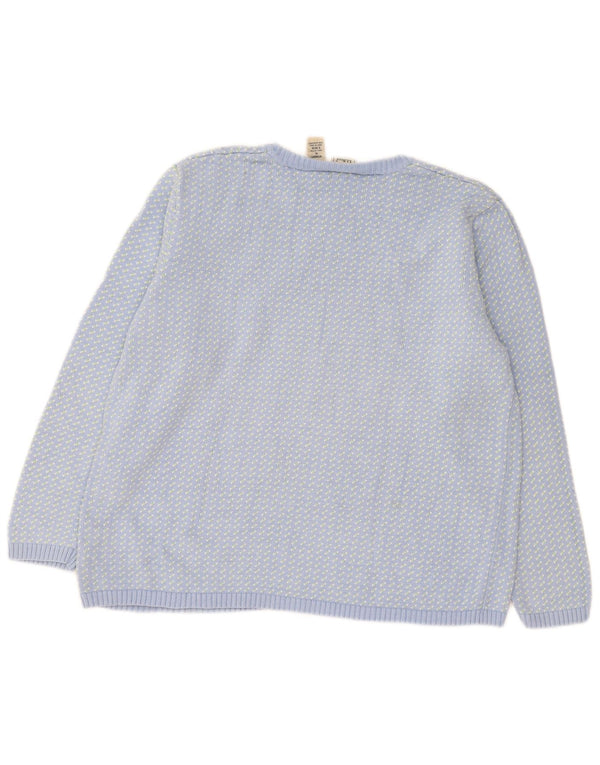 L.L.Bean Pull col bateau pour femme UK 18 XL Coton moucheté bleu
