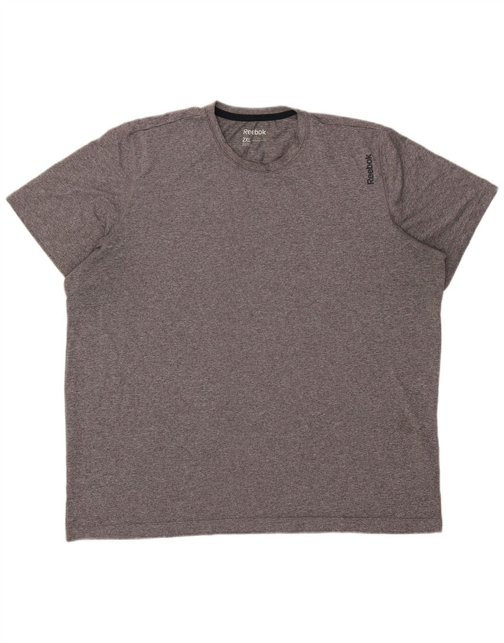 Reebok T-Shirt Homme Top 2XL Gris Moucheté Polyester
