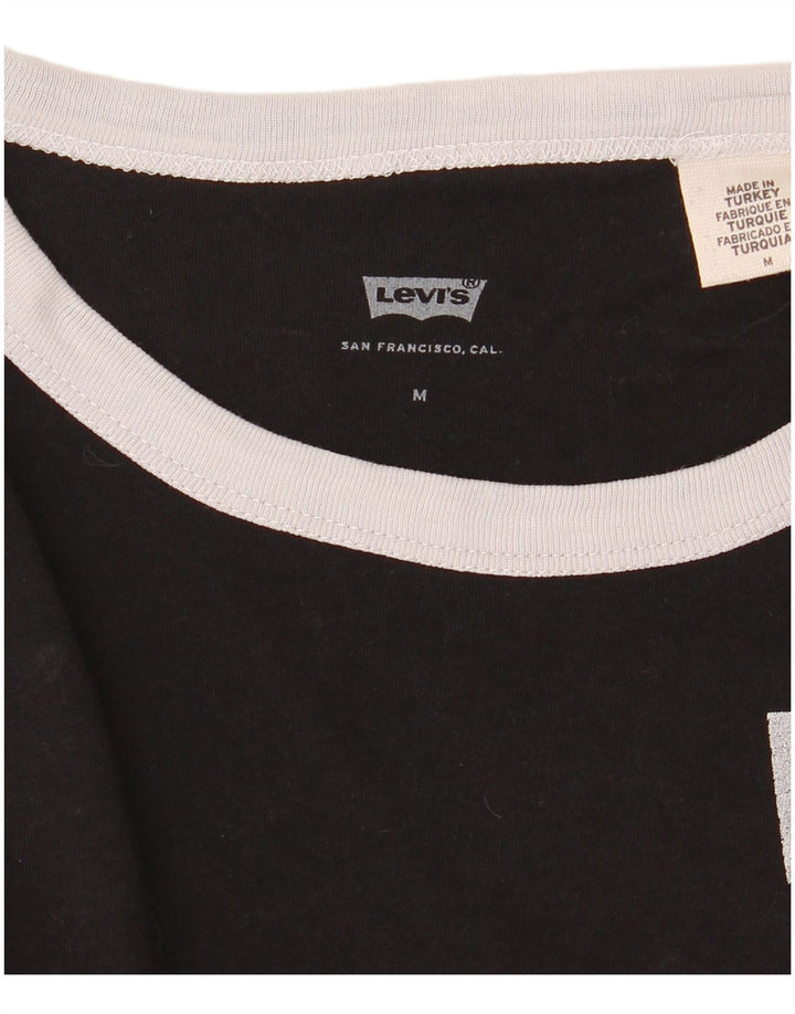 Levi's T-Shirt Femme UK 14 Medium Noir Colourblock