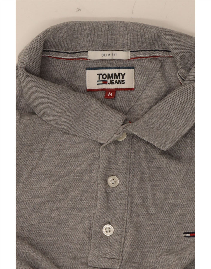 TOMMY HILFIGER Mens Slim Fit Polo Shirt Medium Grey Cotton Vintage Tommy Hilfiger and Second-Hand Tommy Hilfiger from Messina Hembry 