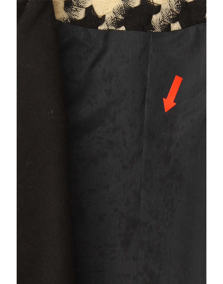 vintage Femmes 1 Bouton Blazer Veste UK 16 Grand Pied-de-poule Noir