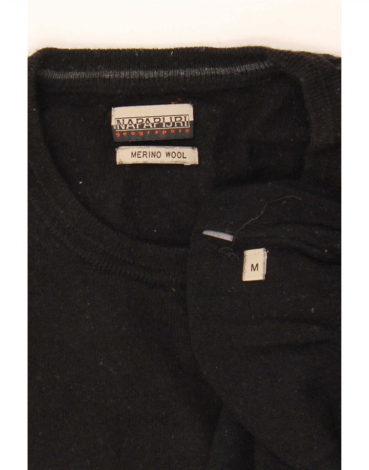 Napapijri Pull à col rond pour homme en laine noire moyenne