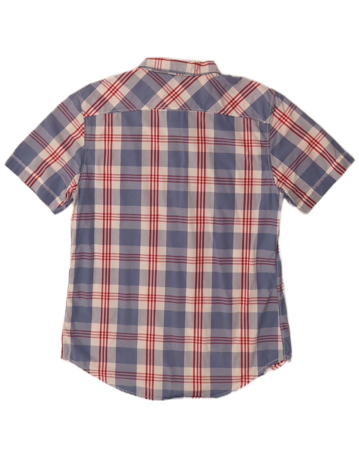 Levi's Chemise Slim Fit à Manches Courtes Homme Bleu Moyen Carreaux Coton