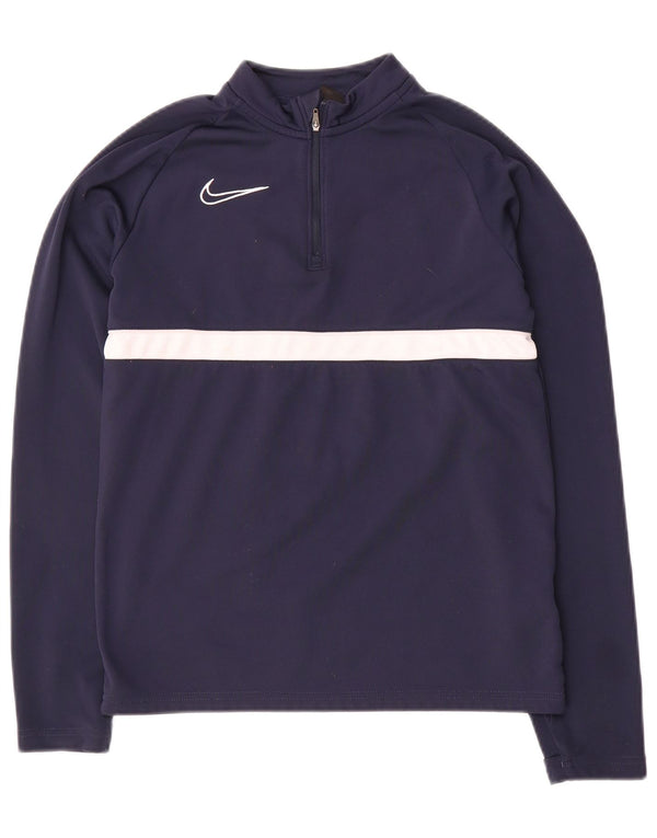 Nike Haut de survêtement Dri Fit pour garçon 12-13 ans Bleu marine Taille L