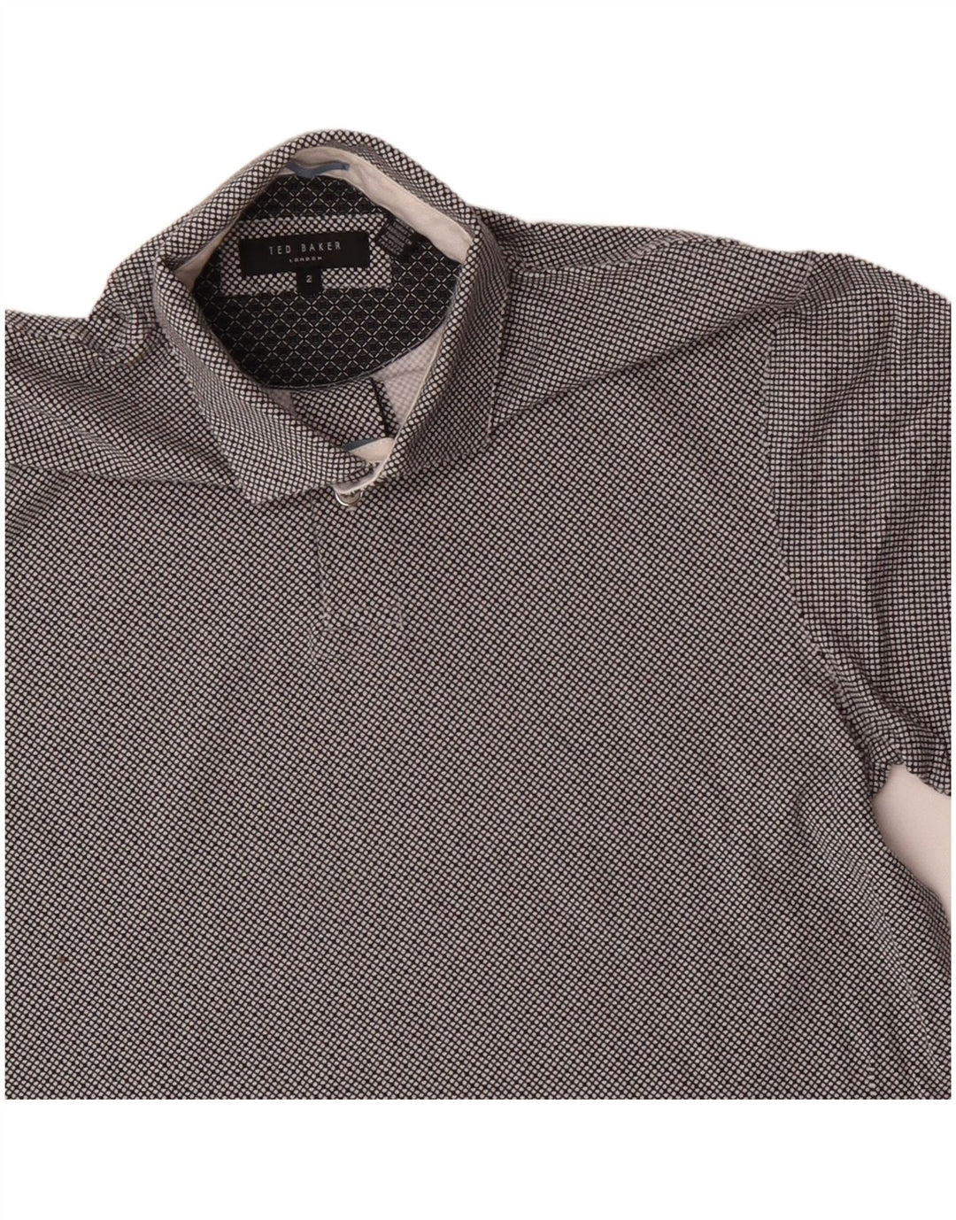 Ted Baker Polo Homme Taille 2 Petit Gris Carreaux Coton